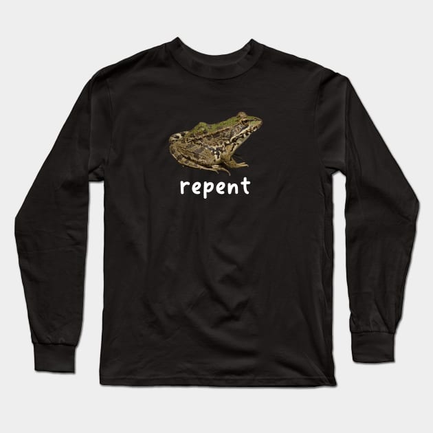 Repent Frog Unisex T-Shirt Y2K Funny Meme Shirt / Ironic Shirt / Weirdcore Clothing Long Sleeve T-Shirt by CamavIngora